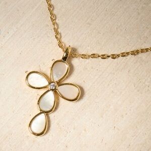 Altard State 18K Gold Teardrop Cross Necklace